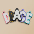 Bokstav - Färgglad nyckelring i två lager