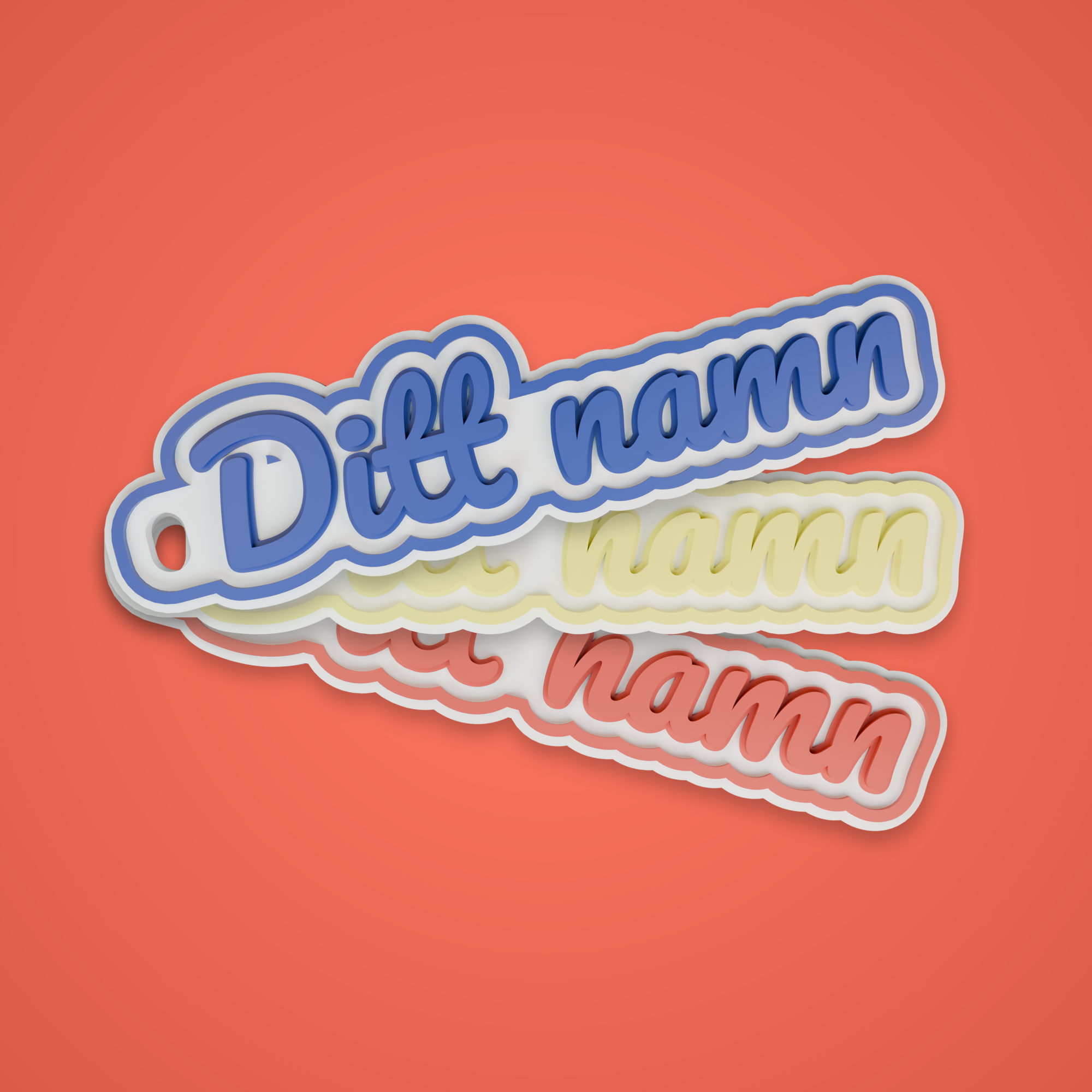 Personlig nyckelring - Flow | Kontur