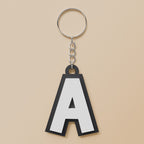 Bokstav - Färgglad nyckelring i två lager
