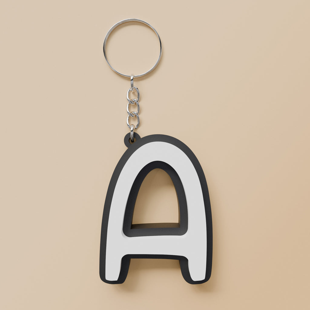 Bokstav - Färgglad nyckelring i två lager