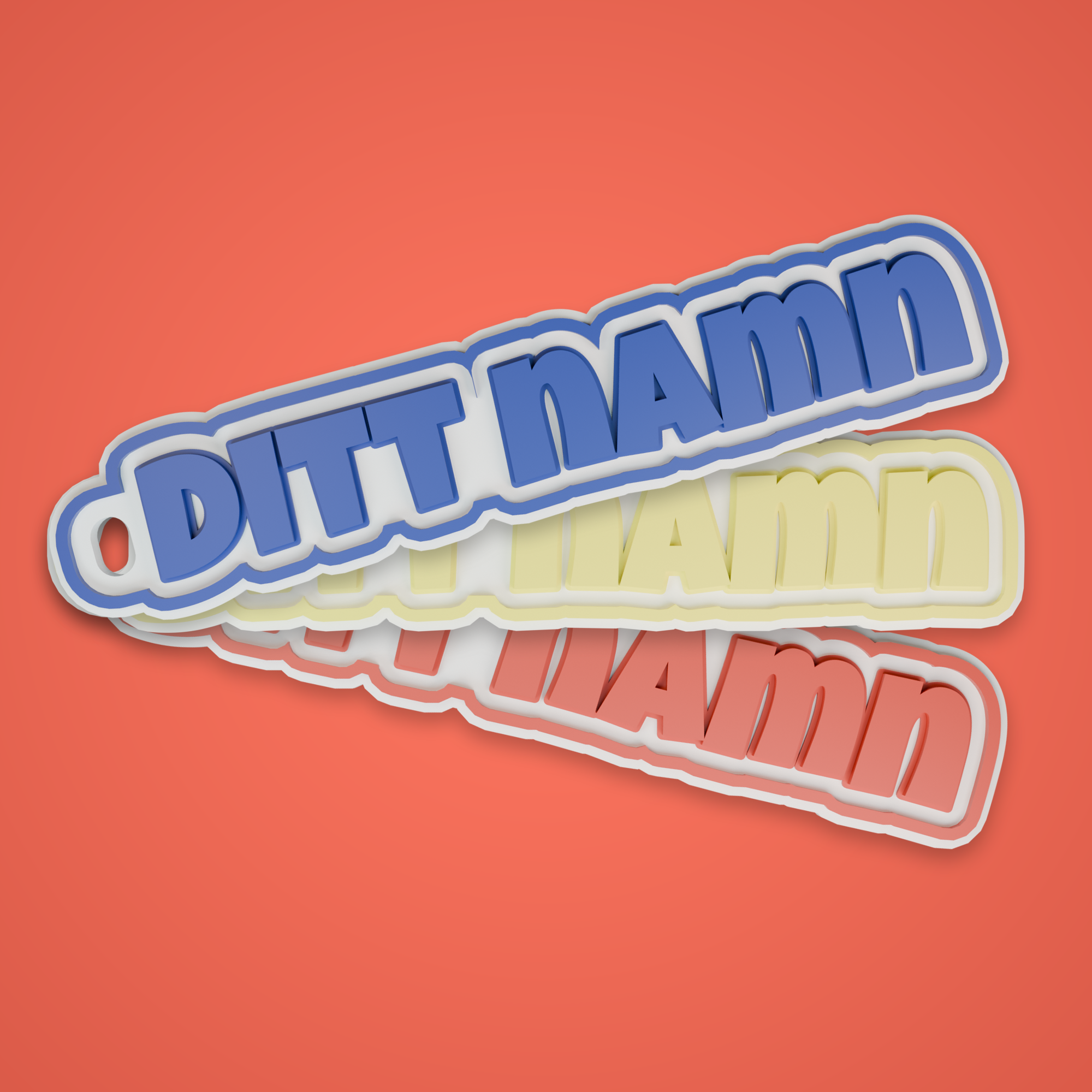 Personlig nyckelring - Mega | Kontur